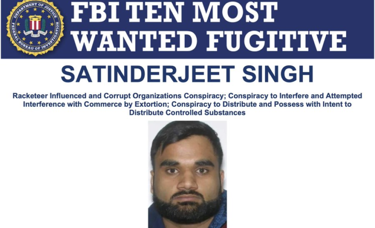 FBI ਦੀ 10 ਮੋਸਟ ਵਾਂਟੇਡ ਲਿਸਟ ’ਚ ਗੋਲਡੀ ਬਰਾੜ, ਗ੍ਰਿਫ਼ਤਾਰੀ ਲਈ $1 ਮਿਲੀਅਨ ਦਾ ਇਨਾਮ
