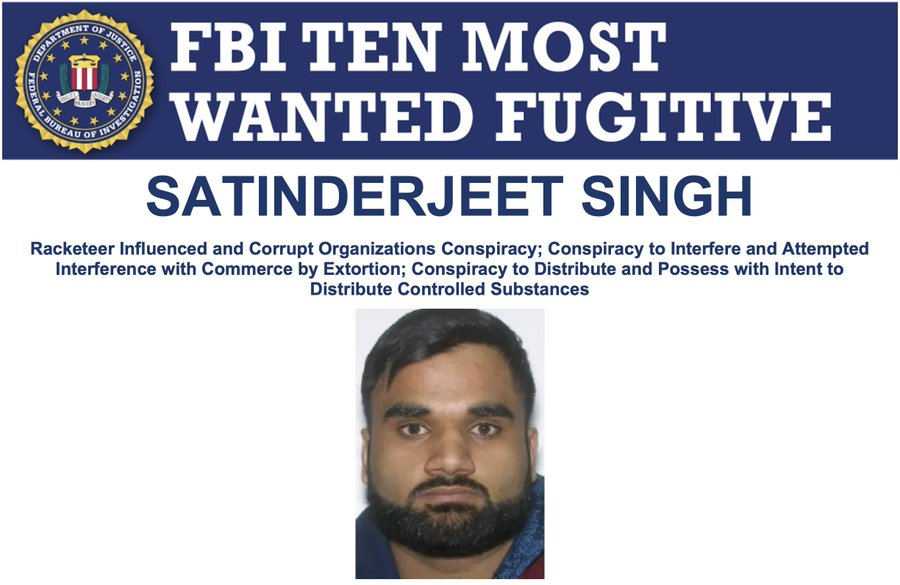 Goldy Brar: FBI ਦੀ 10 ਮੋਸਟ ਵਾਂਟੇਡ ਲਿਸਟ