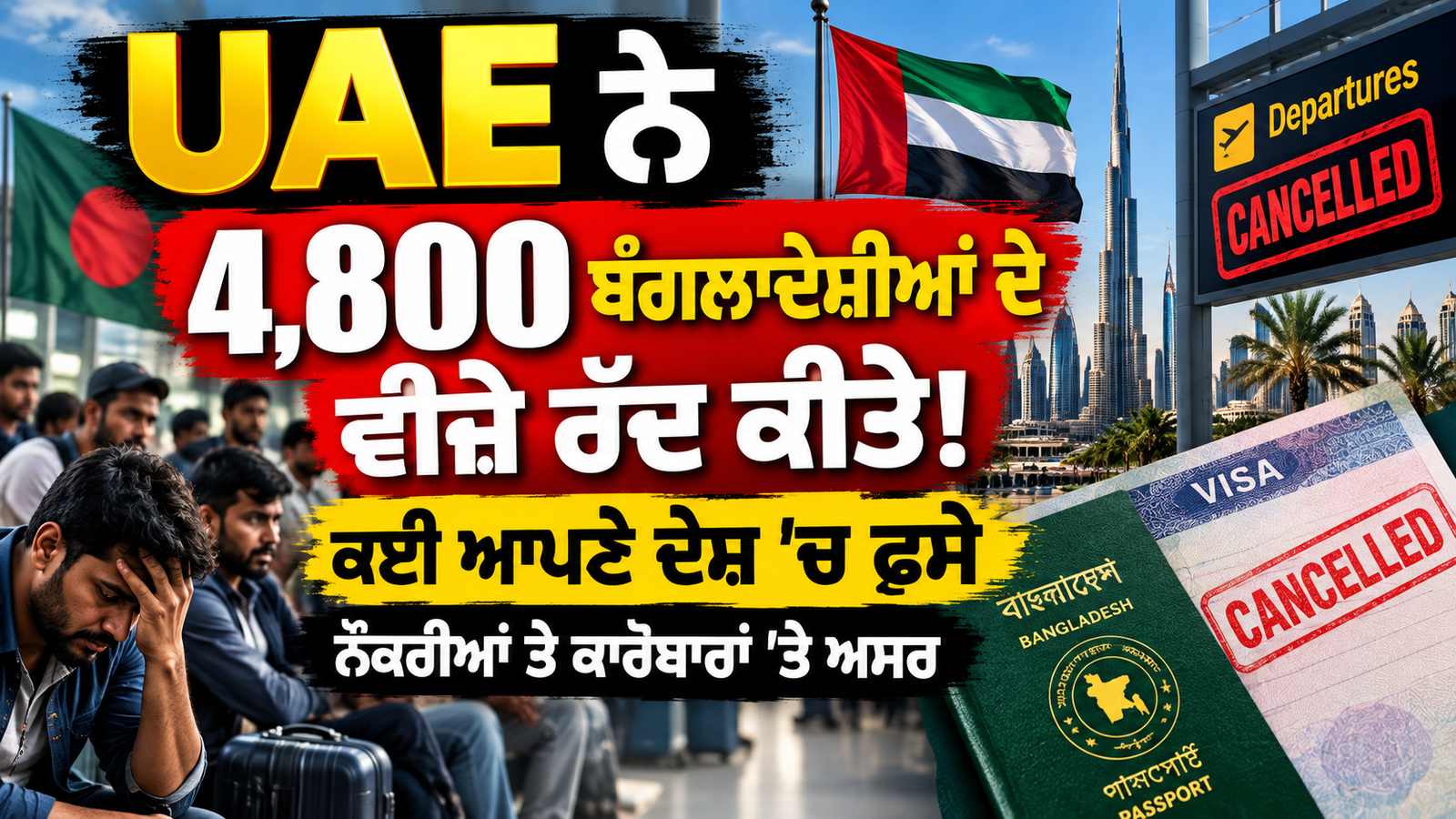 UAE ਨੇ 4,800 ਬੰਗਲਾਦੇਸ਼ੀਆਂ ਦੇ ਵੀਜ਼ੇ ਰੱਦ ਕੀਤੇ, ਕਈ ਆਪਣੇ ਦੇਸ਼ ’ਚ ਫਸੇ