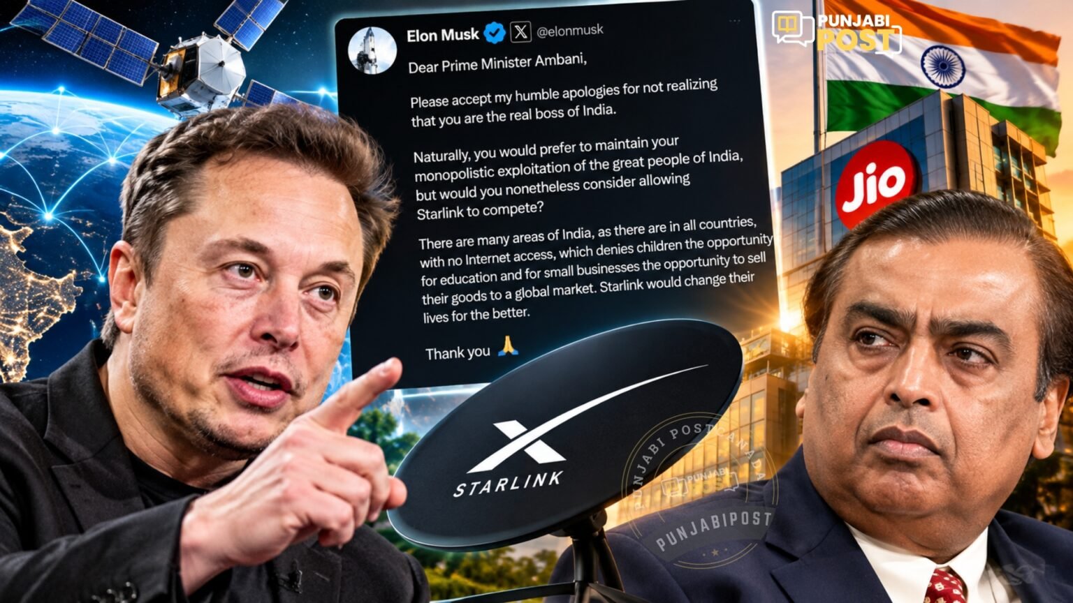 Dear Prime Minister Ambani": Elon Musk